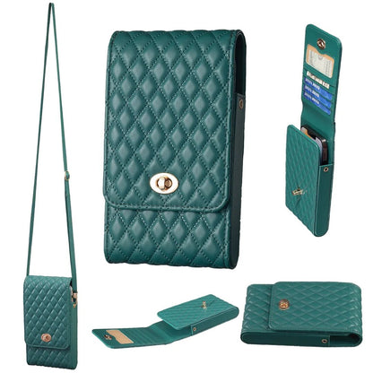 Wallet Small Fragrant Wind Bag With Shoulder Rope Case For iPhone Xiaomi Redmi Huawei OPPO VIVO Moto Google Nokia Realme Infinix Green