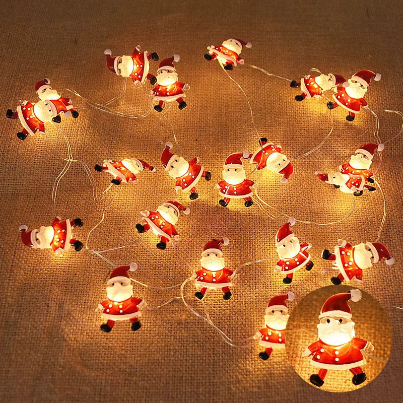 2M Snowman Santa Claus Snowflake LED String Light Garland Xmas Tree Christmas Decoration For Home Navidad Natal New Year Gift