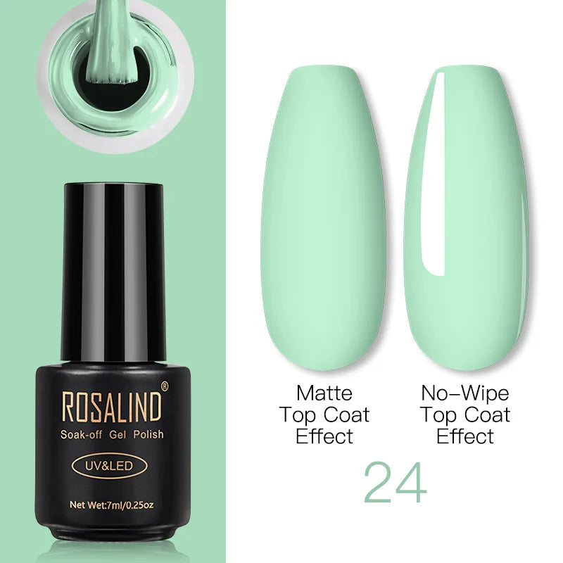 ROSALIND Gel Nail Polish Lamp All For Nails Art Manicure With Matt Base Top Coat Semi Permanant Gellak Nail Gel Polish Varnishes 24