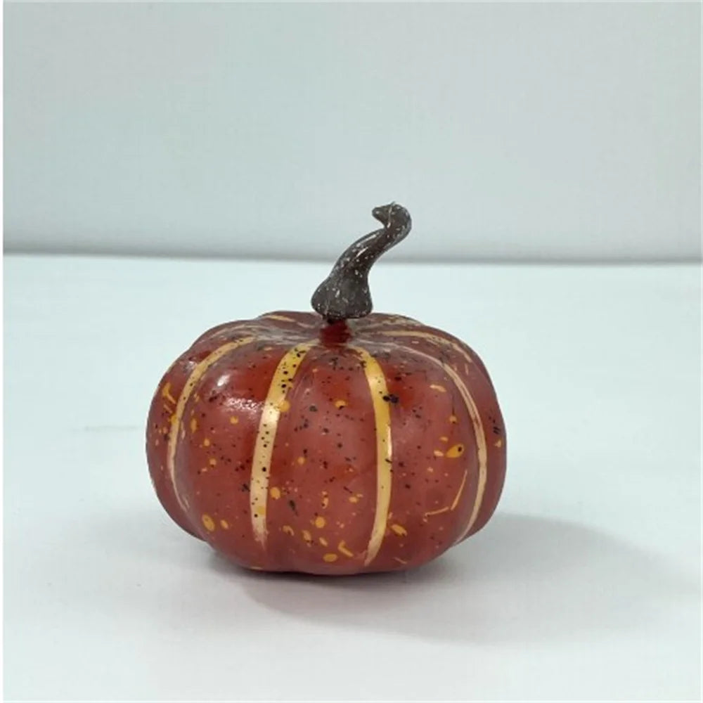 Mini Artificial Halloween Pumpkin Decor Simulation Vegetable DIY Craft Halloween Home Party Decoration Props Farmhouse Harvest Orange 2