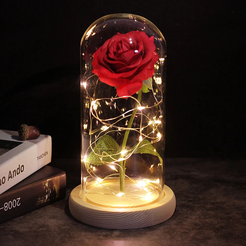 Galaxy Rose Artificial Flowers Beauty and the Beast Rose Wedding Decor Creative Valentine's Day Mother's Gift