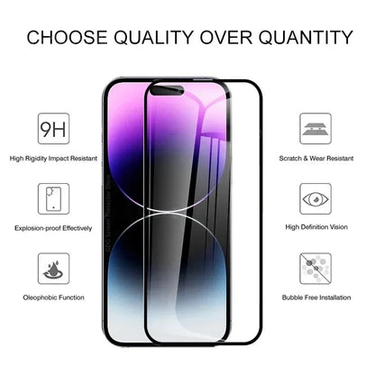 5Pcs Tempered Glass For iPhone 15 14 Pro Max 12 13 Mini 7 8 Plus Screen Protector For iPhone 11 PRO X XR XS MAX Protective Glass