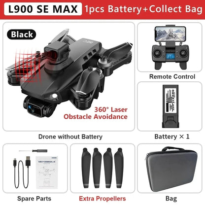 L900 Pro SE MAX GPS Drone 4K Professional Dual HD Camera 5G FPV 360° Obstacle Avoidance Brushless Motor Rc Quadcopter Dron Toys L900 SE MAX 1B Bag 1 CHINA