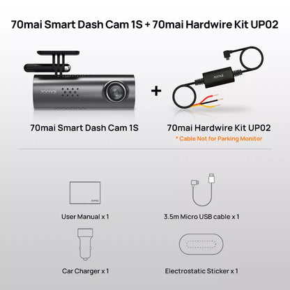 70mai Smart Dash Cam 1S English Voice Control 70 mai Car Camera 1080P 130FOV Wifi 70mai Car DVR Car Recorder Auto Recorder Wifi 1S D06 n HW Kit