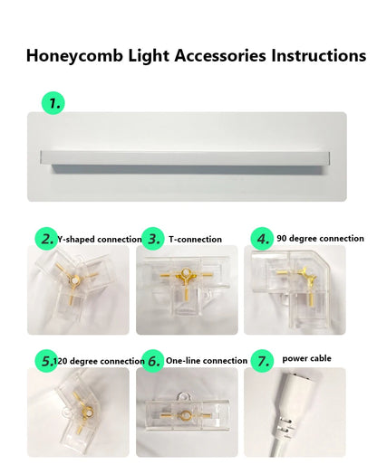 Garage Light Hexagon Lights Lamp 110V-240V Led Tube Honeycomb Ceiling Lighting For Auto Car Body Repair Led Workshop