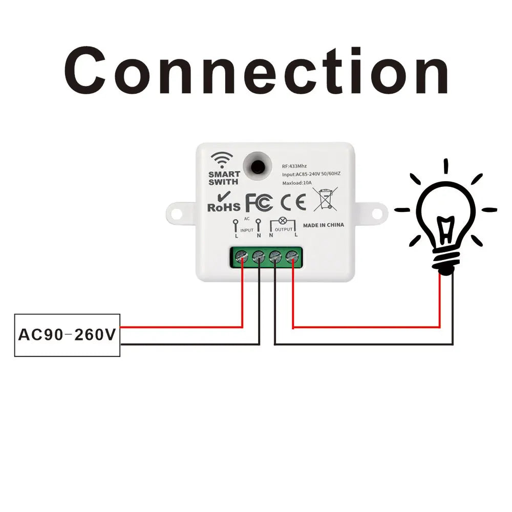 86 Wireless Smart RF 433Mhz 100-220V Wall Panel with Remote Control Mini Relay Receiver Home Led Light Lamp Switch