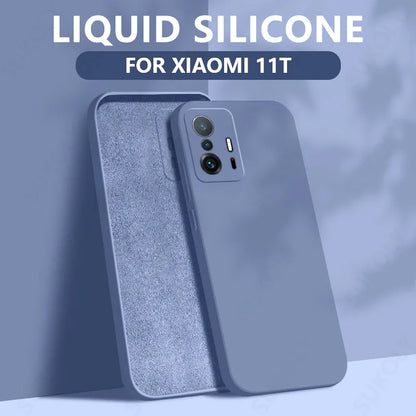 Liquid Silicone Case For Xiaomi Redmi Note 9 8 10 Pro 12 10s 9s 9T Poco X3 NFC M3 F3 X5 Mi 11T 10T 12T Pro Soft Back Cover Gray