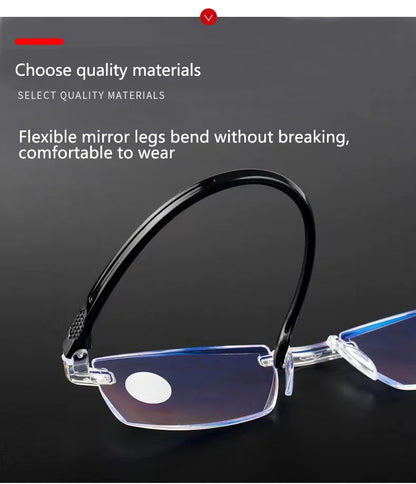 New Anti Blue Ray Reading Glasses Men Women Rimless Cutting Presbyopia Eyewear for Ladies Blue Light Glasses