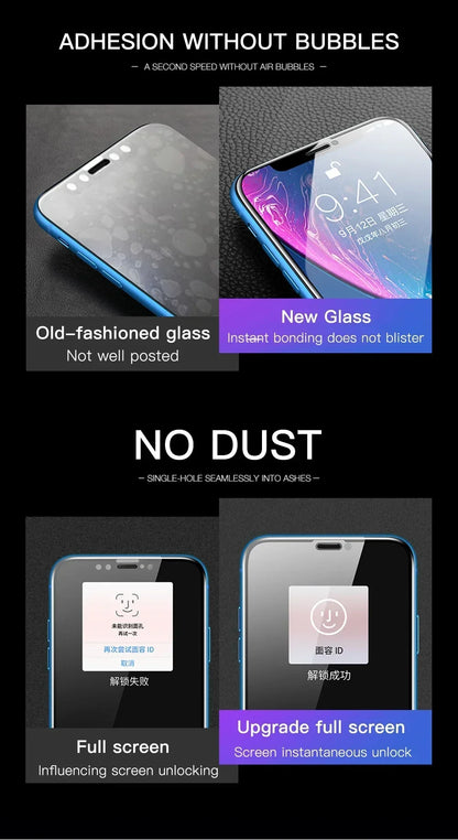 5Pcs 10D Tempered Glass For iPhone 13 11 12 14 Pro Max Mini 7 8 Plus Full Cover Screen Protector For iPhone 15 PRO XR X XS MAX