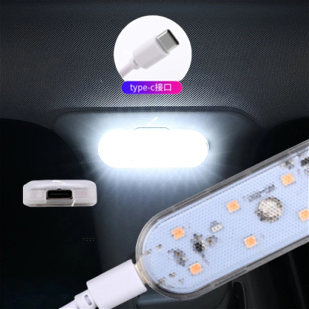 Car Interior Light LED Car Proof Touch Flash Light Door Magnet Touch Light USB Chargeable Battery Car Motorhome Ceiling Lamps