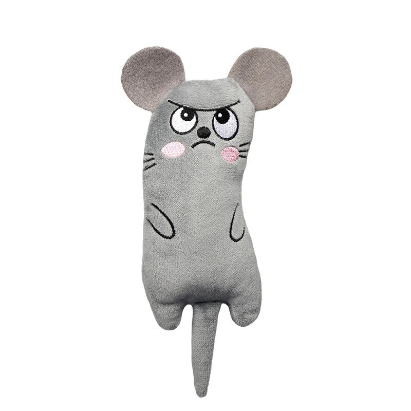 Teeth Grinding Catnip Toys Interactive Plush Cat Toy Mouse Shape Chewing Claws Thumb Bite Cat Mint For Cats Funny Little Pillow