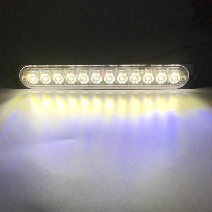 12 LED Strobe Warning Light White Red Blue Led Side light Tail Lamp 18 Flashing Modes for Car Truck Light Police Lights 12V 24V white CHINA 1 piece