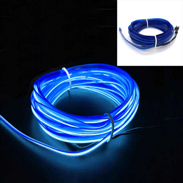 Car LED Strip EL Wire Rope Tube USB Switch Cigarette Car Ambient Light Neon Light Garland Decoration Flexible Led Tube Auto Led Blue Strip