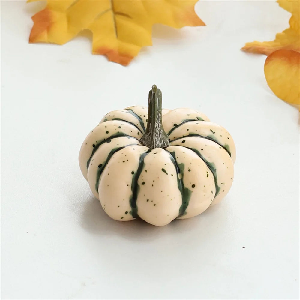 Mini Artificial Halloween Pumpkin Decor Simulation Vegetable DIY Craft Halloween Home Party Decoration Props Farmhouse Harvest White blue