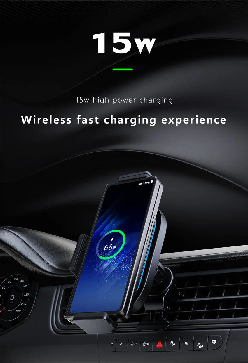 Car Wireless Charger Phone Holder Mount For Samsung Galaxy Z Fold 4 3 2 iPhone Xiaomi Fold Screen 15W Fast Car Charging Station