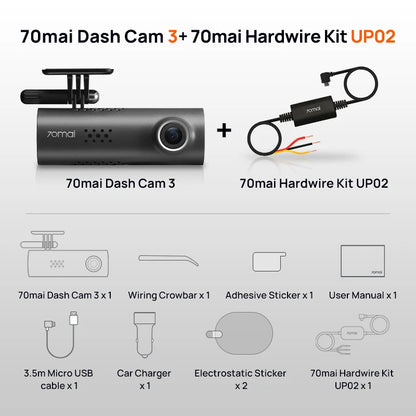 70mai Smart Dash Cam 1S English Voice Control 70 mai Car Camera 1080P 130FOV Wifi 70mai Car DVR Car Recorder Auto Recorder Wifi Dash Cam 3 n HW Kit