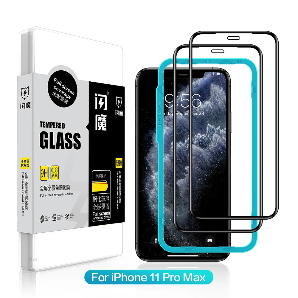Screen Protector For iPhone 11 13 Pro Max 9H Tempered Glass Film for 12/12 mini/12 Pro Max XR Xs Max Clear Full Cover 2pcs iPhone11ProMax