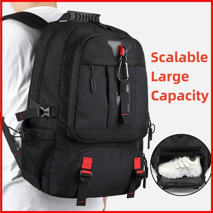 Men Travel Backpack 50-80L Large Capacity Expandable Backpack For Men 17 Inch Laptop Bags Fashion Oxford With Shoe Compartment