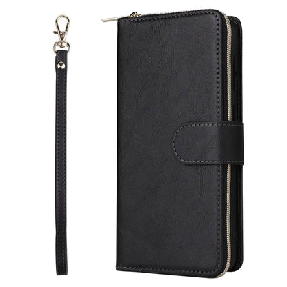 Wallet Luxury 9-Card Leather Case For Samsung Galaxy S23 Ultra S22 Ultra S21 Plus S20 FE S10 Lite S9 S8 Note 20 Ultra 10 Lite Black