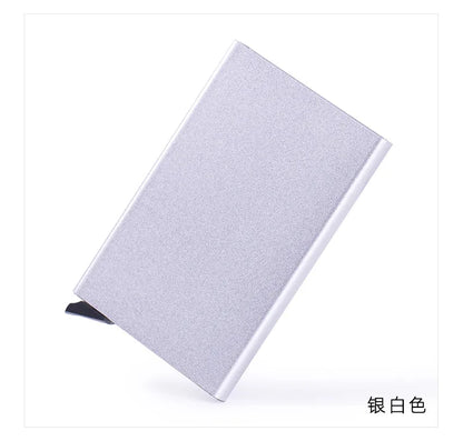 Anti-theft ID Credit Card Holder Simple Porte Carte Thin Aluminium Metal Wallets Pocket Case Bank Women Men Credit Card Box