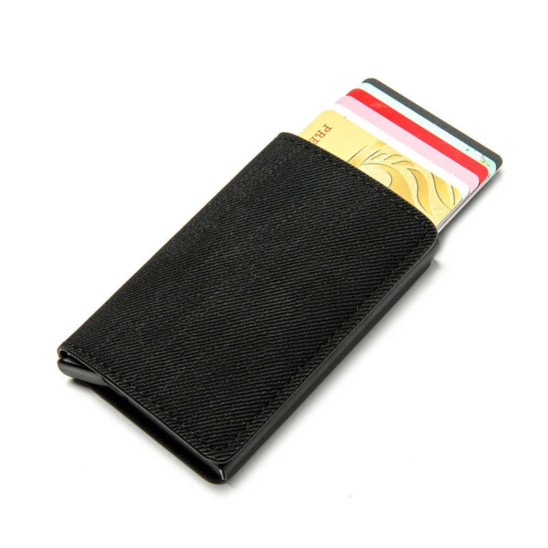 Credit Card Holder Men Wallet RFID Blocking Protected Aluminium Box PU leather Wallets with Money Clip Designer pasjeshouder