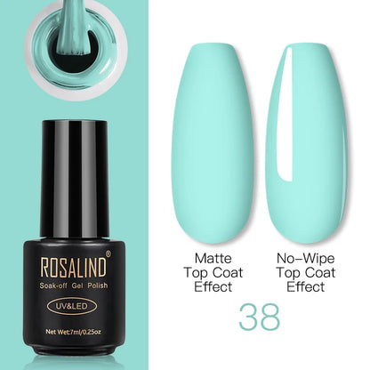 ROSALIND Gel Nail Polish Lamp All For Nails Art Manicure With Matt Base Top Coat Semi Permanant Gellak Nail Gel Polish Varnishes 38