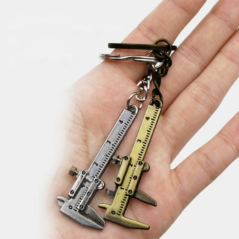 New Fashion Car Key Mini Vernier Caliper Portable 0-40mm keychain Measuring Gauging Tools Car Turbo key Chain Ring Ruler Caliper