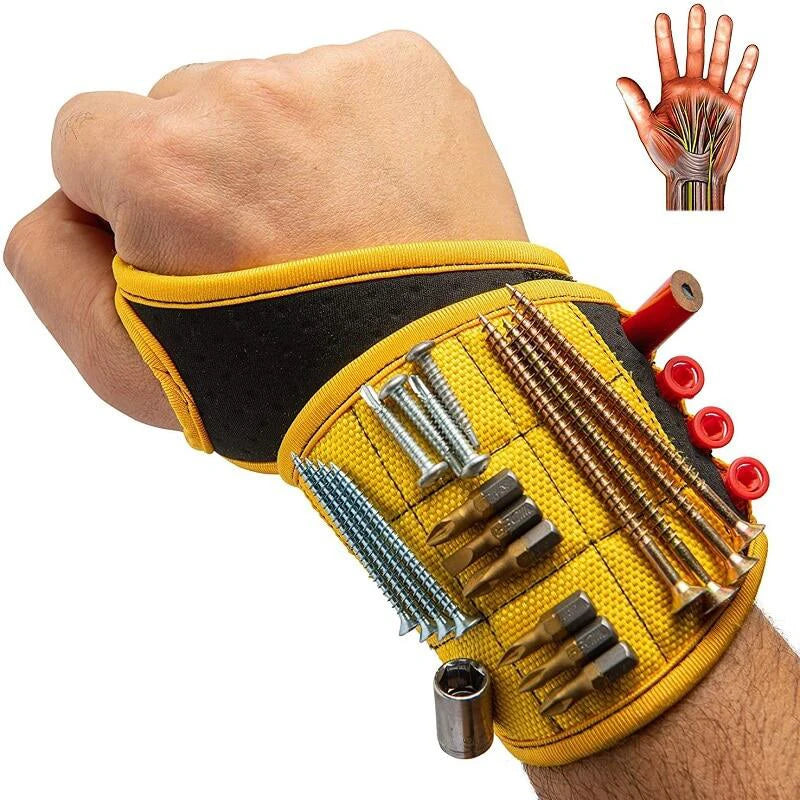 Adjustable Strong Magnetic Wristband Wrist Portable Tool Bag For Screws Nails Nuts Bolts Drill Bit Repair Kit Organizer Storage