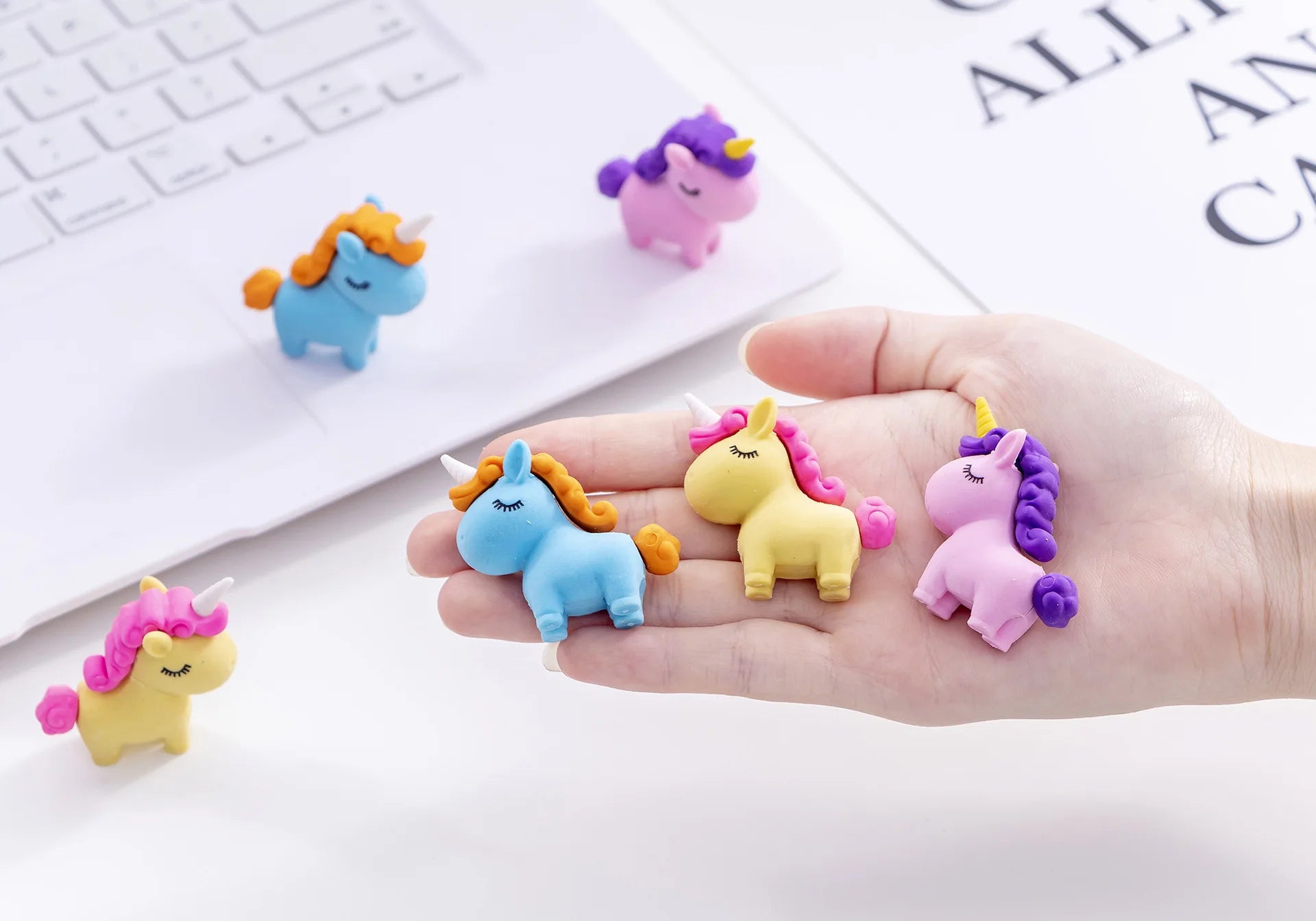 1 PCS Cute Kawaii Unicorn Eraser Children Erasers for Kids Gift Novelty Creative Pencil Rubber Student School Office Supplies