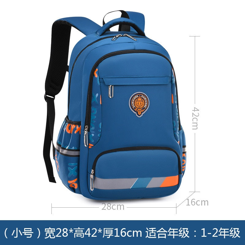 Kids backpack Primary children School Bags For Boys large orthopedic Backpack Waterproof Schoolbag big Book Bag mochila infantil small sky blue