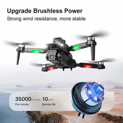 M1s Mini Drone 4k Profesional Three HD Camera Obstacle Avoidance Aerial Photography Brushless Motor Foldable Rc Quadcopter Toys