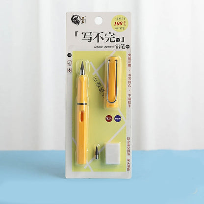 Unlimited Writing Pencil Set No Ink Erasable Pen New Technology Magic Pencils for Art Sketch Painting Tool Kids Gift yellow