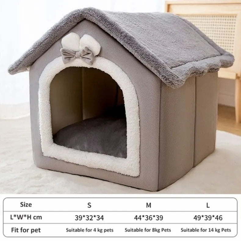 Soft Cat Bed Deep Sleep House Dog Cat Winter House Removable Cushion Enclosed Pet Tent For Kittens Puppy Cama Gato Supplies