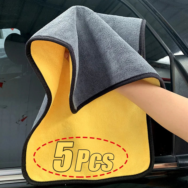 Microfiber Cleaning Towel Thicken Soft Drying Cloth Car Body Washing Towels Double Layer Clean Rags 30/40/60cm