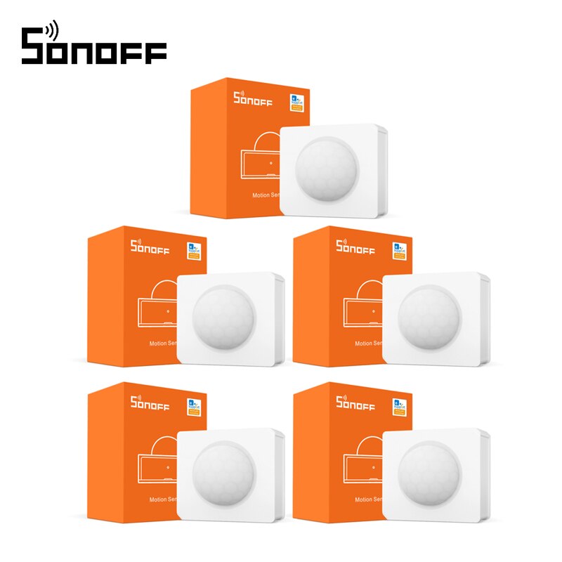 SONOFF ZigBee Motion Sensor for Smart Homes: Motion Detection, Alarm Trigger, ZBBridge compatibility with eWelink, Alexa and Google Home 5 Pcs ZigBee Motion Sensor