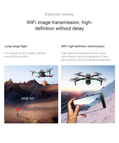 M1s Mini Drone 4k Profesional Three HD Camera Obstacle Avoidance Aerial Photography Brushless Motor Foldable Rc Quadcopter Toys