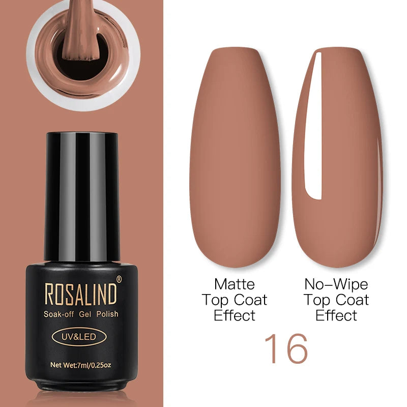 ROSALIND Gel Nail Polish Lamp All For Nails Art Manicure With Matt Base Top Coat Semi Permanant Gellak Nail Gel Polish Varnishes 16