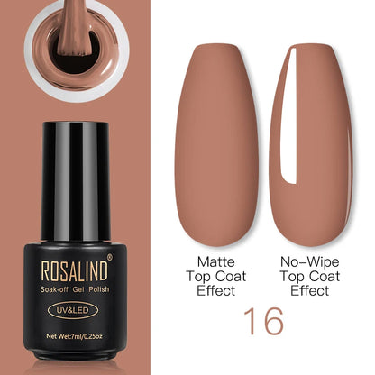 ROSALIND Gel Nail Polish Lamp All For Nails Art Manicure With Matt Base Top Coat Semi Permanant Gellak Nail Gel Polish Varnishes 16