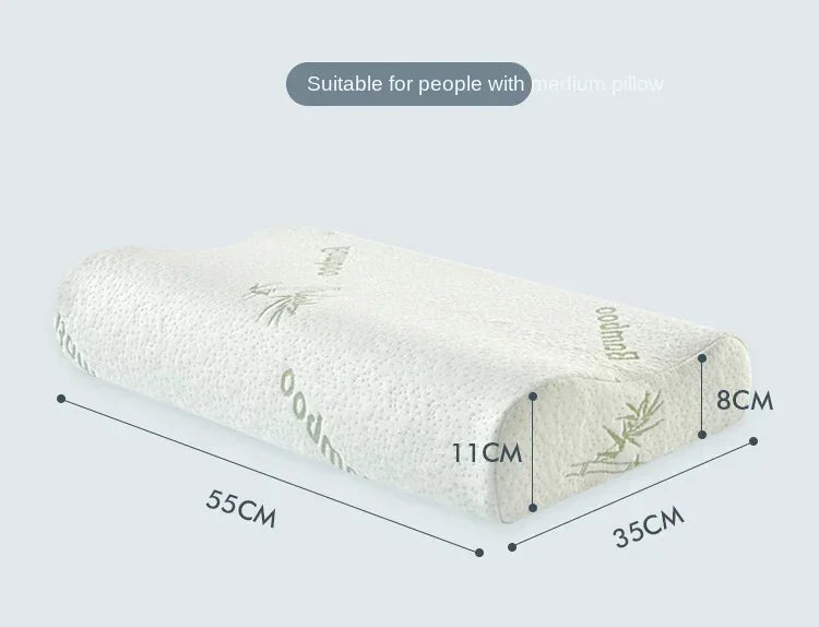 50*30cm Bamboo Fiber Pillow Slow Rebound Health Care Memory Foam Pillow Memory Foam Pillow Orthopedic Pillows Support NeckRelief