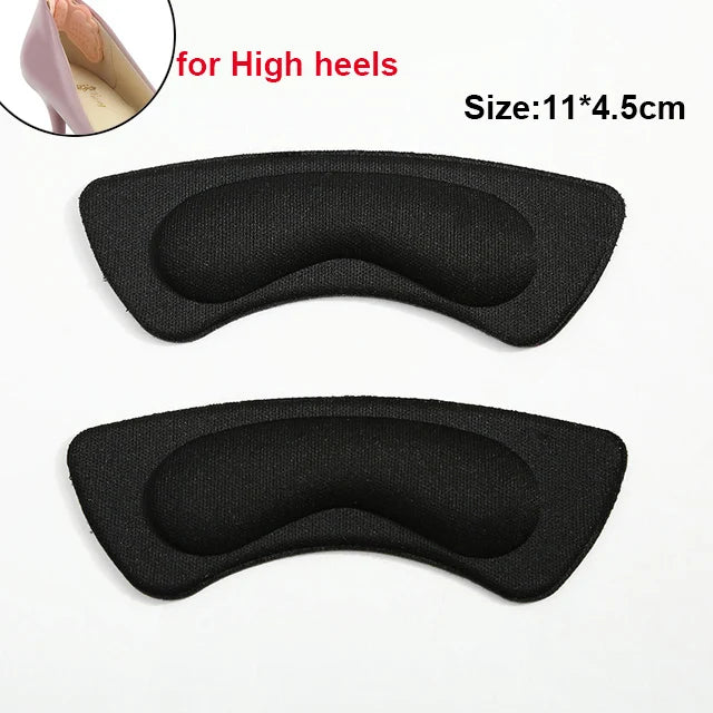 2pcs Shoe Heel Insoles Foot Heel Pad Sports Shoes Adjustable Antiwear Feet Inserts Insoles Heel Protector Sticker Insole Brioche E -Black As picture