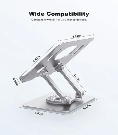 360 Tablet Desk Mobile Phone Holder Stand Adjustable Aluminum Alloy Desktop Lazy Bracket Foldable For iPhone iPad Laptop Samsung