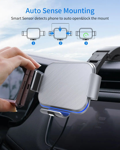 15W Car Wireless Charger Stand Holder Dual Coil Foldable Phone Car Fast Charging Station For Samsung Galaxy Z Fold 4 3 2 iPhone