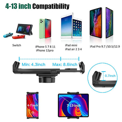 HKGK Tablet Cup Holder Mount 360 Adjustable Smartphone Holder Car 270 Tilt Bar Triangular Base Ram Mount Tablet Holder For SUVs