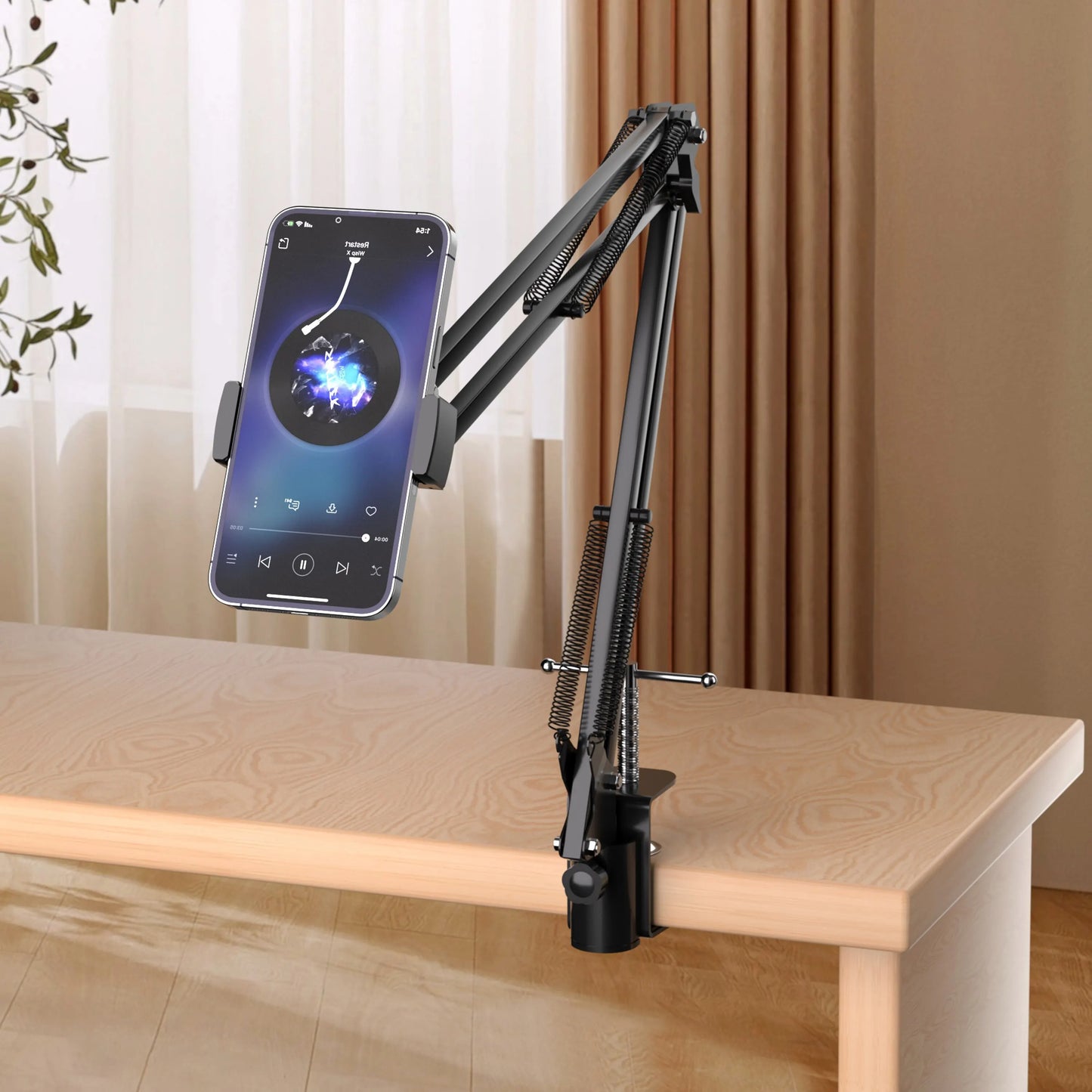 360° Cell Phone Stand Tablet Clamps Rotating Holder Lazy Bracket For Desk Height Adjustable Broadcast Kitchen Bedroom Phone Holder