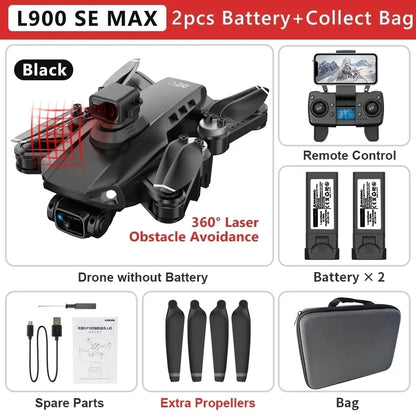 L900 Pro SE MAX GPS Drone 4K Professional Dual HD Camera 5G FPV 360° Obstacle Avoidance Brushless Motor Rc Quadcopter Dron Toys L900 SE MAX 2B Bag CHINA