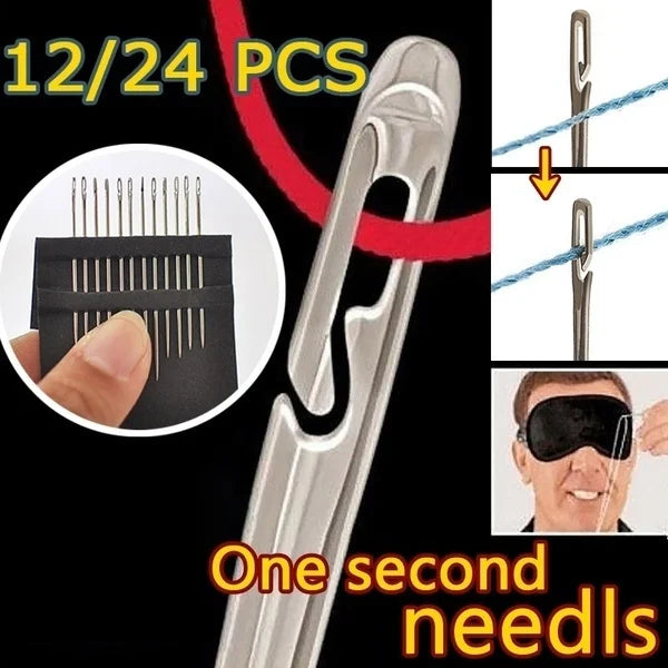 12/24/36Pcs Blind Needle Elderly Needle-side Hole Hand Household Sewing Stainless Steel Sewing Needless Threading Diy Jewelry