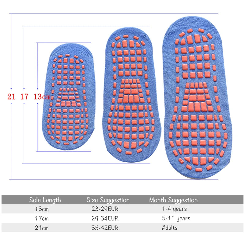 Kids Adults Anti-Slip Socks Parent-Child Trampoline Sock Cotton Socks Elasticity Sports Boys Girls Outside Children Socks