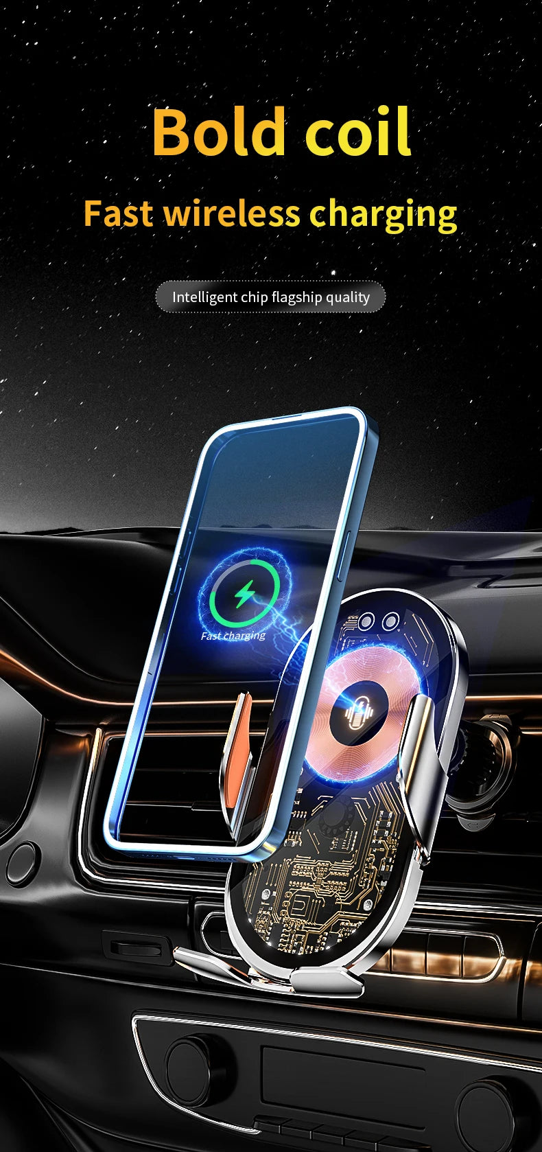Car Wireless Charger Auto Air Vent Car Mount Phone Holder For iPhone Samsung Xiaomi Infrared Induction 15W Fast Charging Station