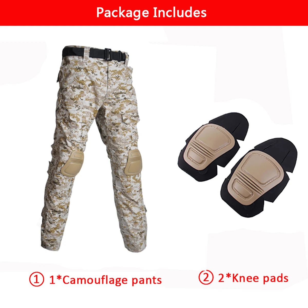 Multicam Camouflage Military Tactical Pants Army Wear-resistant Hiking Pant Paintball Combat Pant With Knee Pads Hunting Clothes