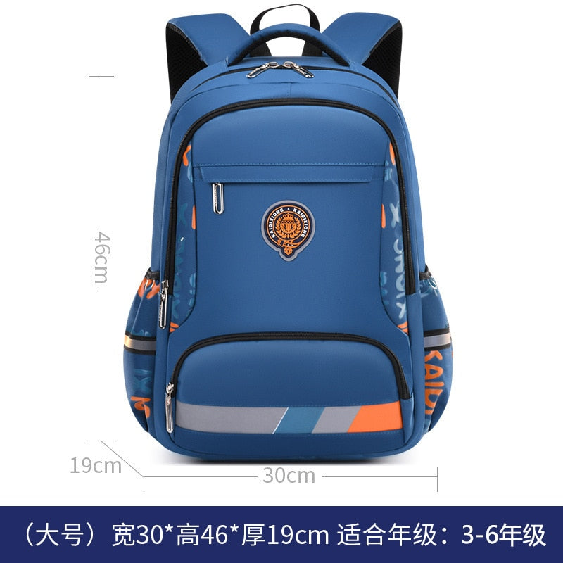 Kids backpack Primary children School Bags For Boys large orthopedic Backpack Waterproof Schoolbag big Book Bag mochila infantil large sky blue